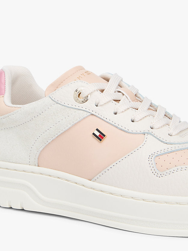 Leather Mixed Texture Cupsole Trainers