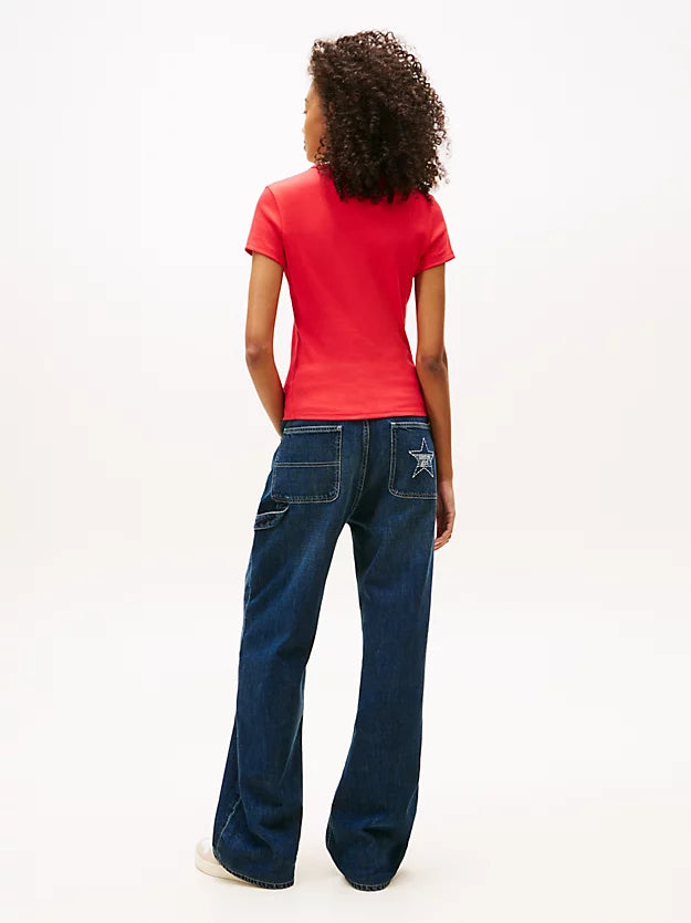 Ribbed Slim Crew Neck T-Shirt