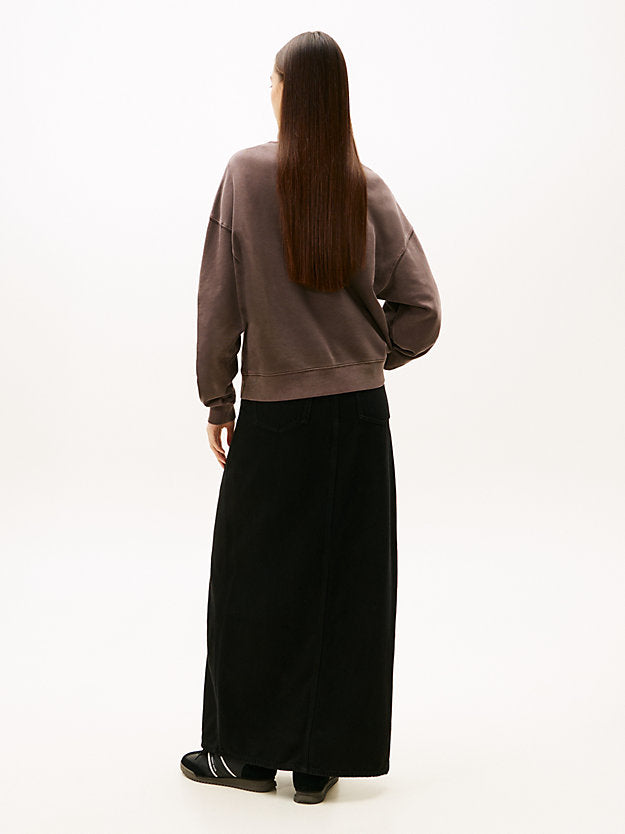 Logo Appliqué Washed Boxy Sweatshirt