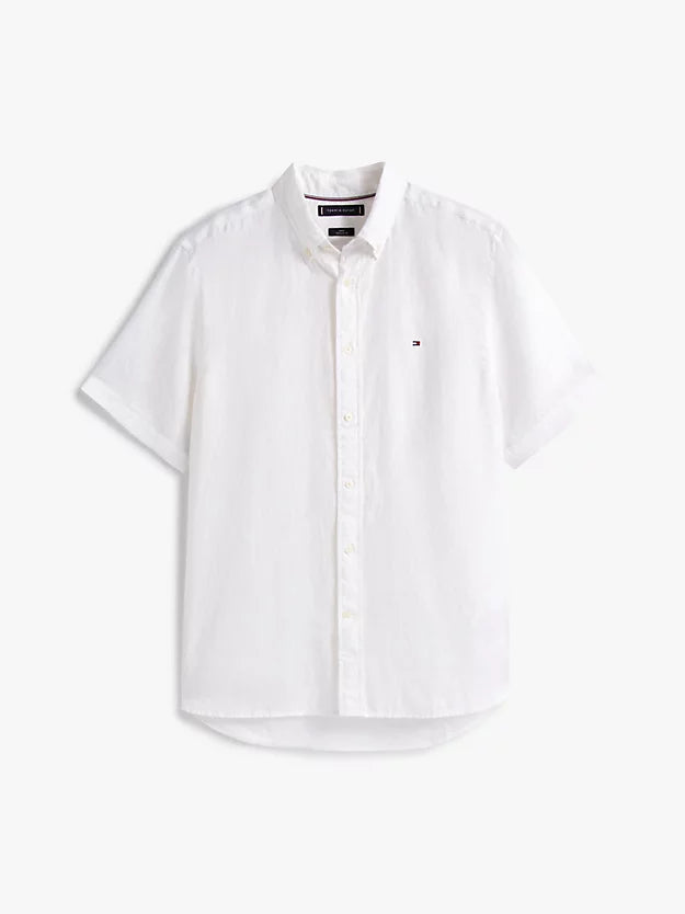 Regular Fit Washed Linen Short Sleeve Shirt