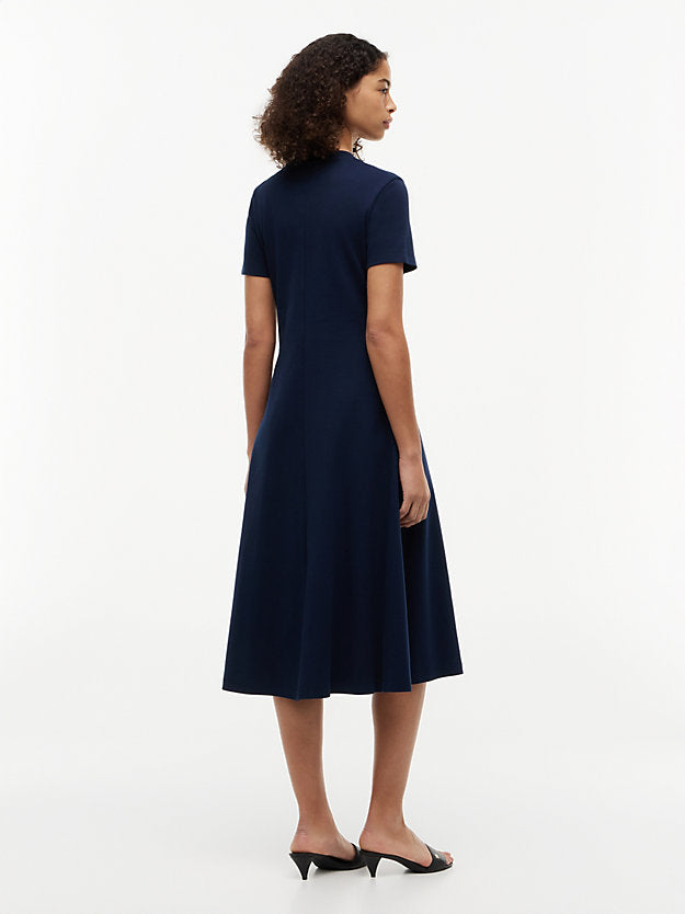 Interlock Knit Midi Fit And Flare Dress
