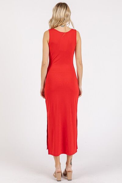 Robe débardeur midi Mittoshop à bretelles larges et fentes latérales