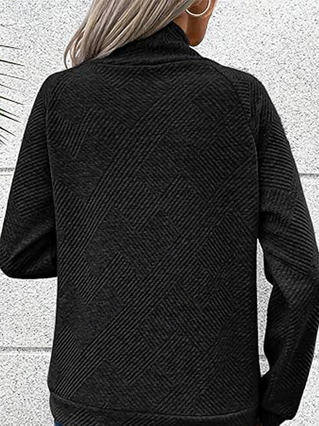 🎄Déstockage de Noël🔥Sweat-shirt femme col montant boutonné, design original
