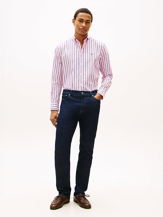 Flex Regular Fit Stripe Poplin Shirt
