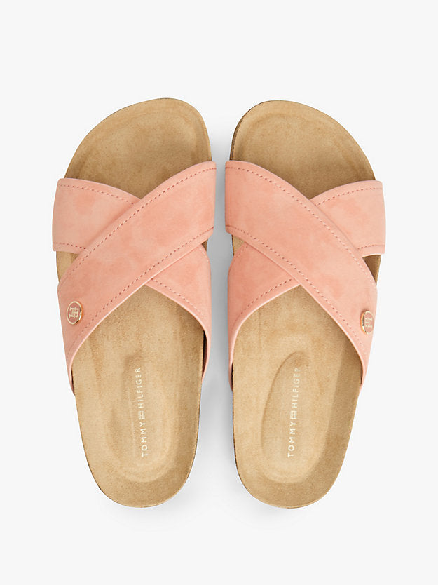 Suede Strap Cork Sandals
