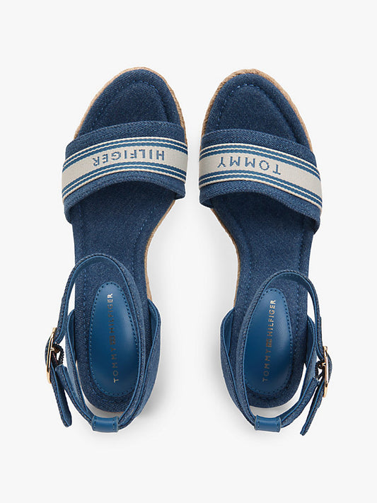 Canvas Denim Wedge Espadrilles