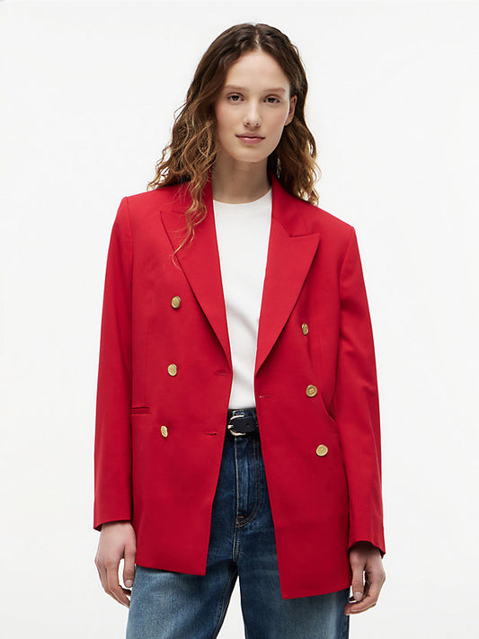 Timeless Wool Blend Relaxed Double Breasted Blazer