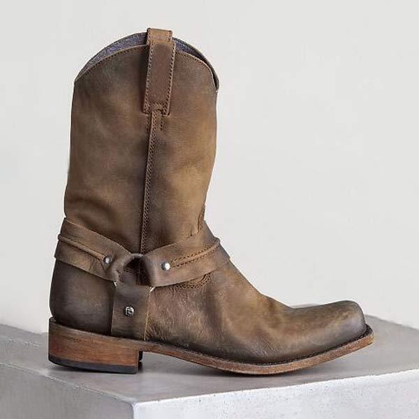 Damen Vintage Stiefeletten mit niedrigem Absatz
