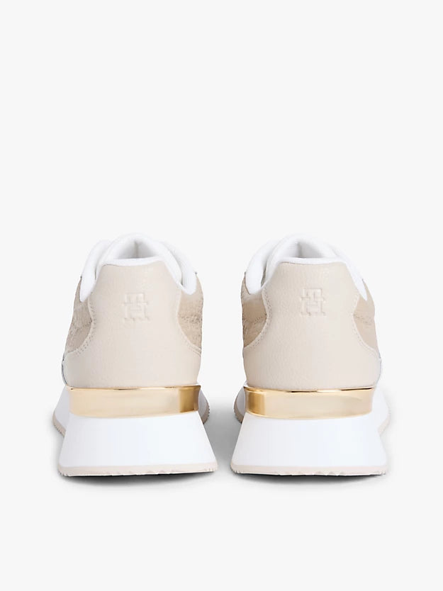Monogram Leather Mixed Texture Trainers