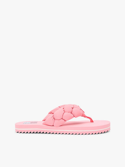Braided Padded Strap Serrated Flip-Flops