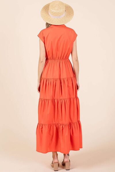Robe Chemise Longue Évasée à Col Boutonnée Mittoshop