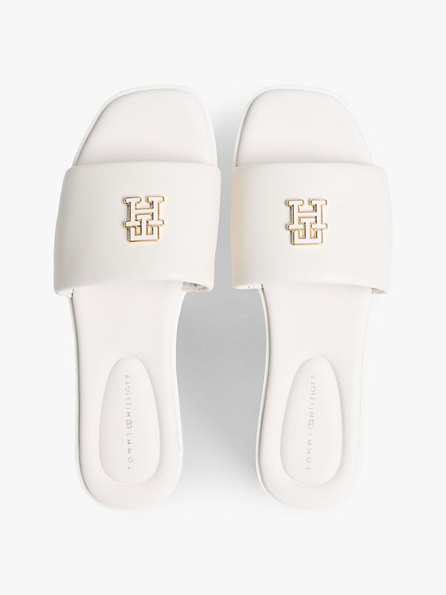 Leather Monogram Strap Mules