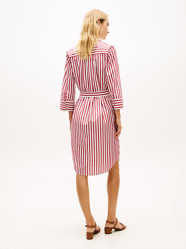 Belted Relaxed Midi Shirt Dress