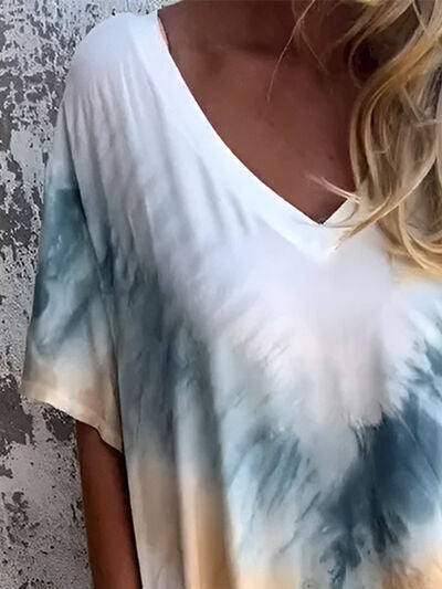 Tie-Dye-Kurzkleid mit Taschen in voller Größe