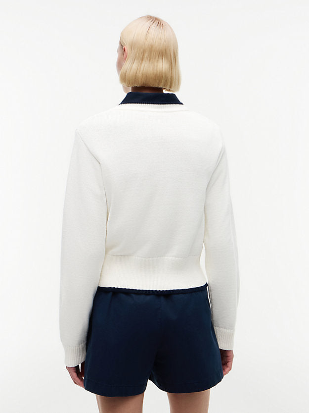 Logo Embroidery Relaxed Crew Neck Jumper