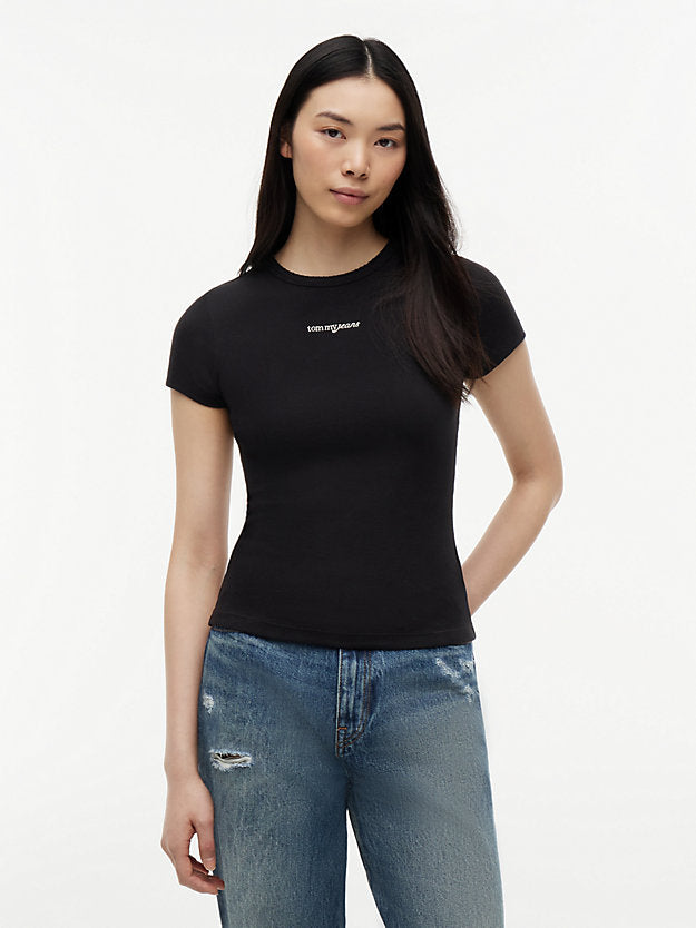 Logo Ribbed Slim T-Shirt
