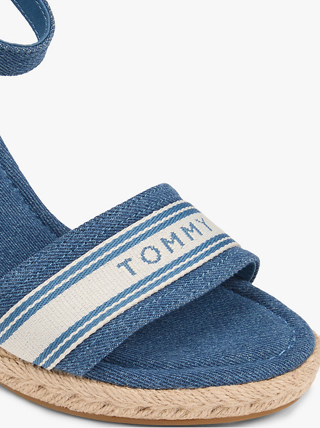 Canvas Denim Wedge Espadrilles