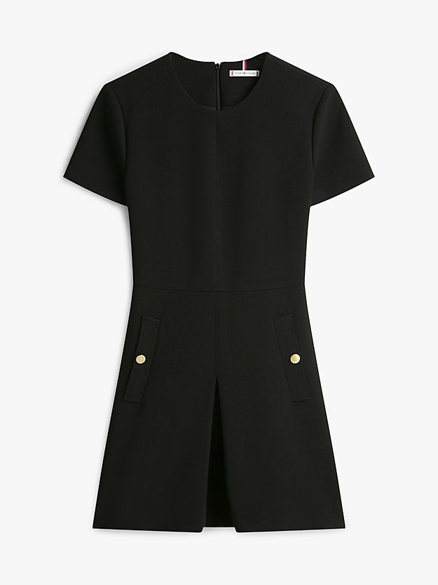 Button Pocket Mini Shift Dress