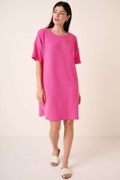 Robe-tee-shirt côtelée à manches courtes Mittoshop Urban