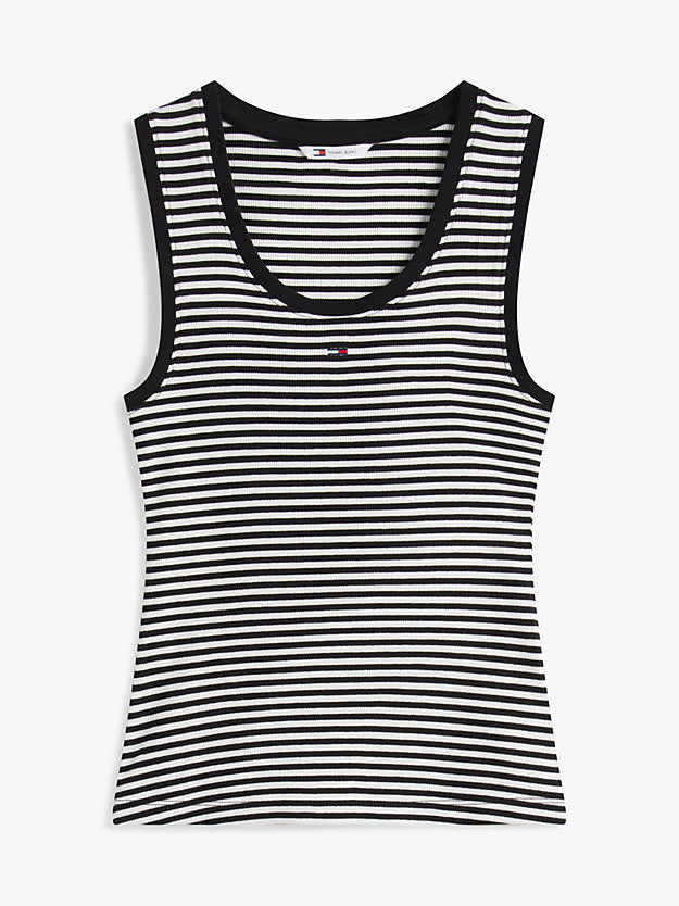 Ribbed Scoop Neck Slim Tank Top