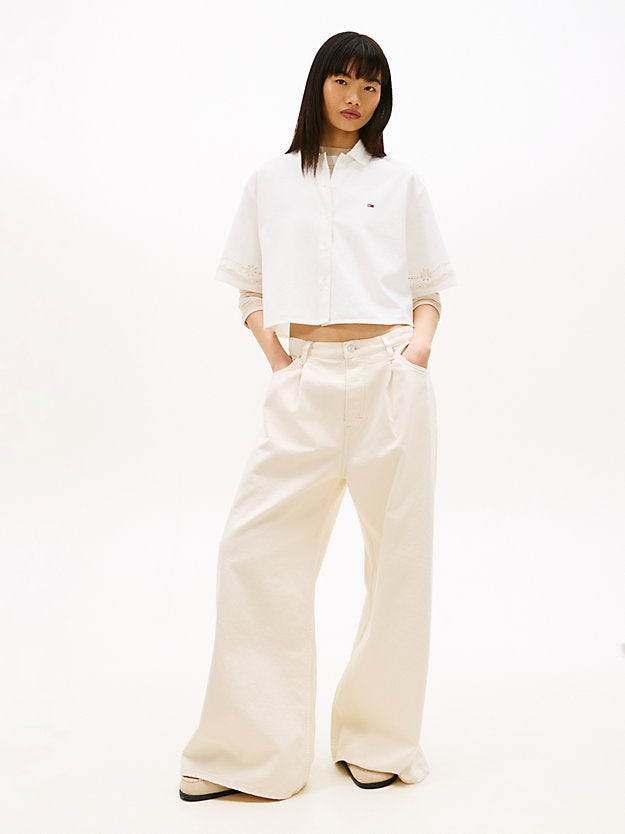 Relaxed Fit Broderie Anglaise Back Logo Shirt