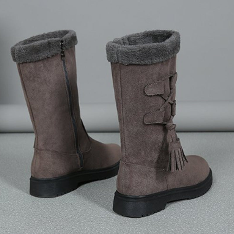 Damen Warme Wadenhohe Stiefel mit seitlichem Reißverschluss 🔥Direkt 50% Rabatt, Preis-Leistungs-Sieger! Dieses Angebot ist der Hammer!